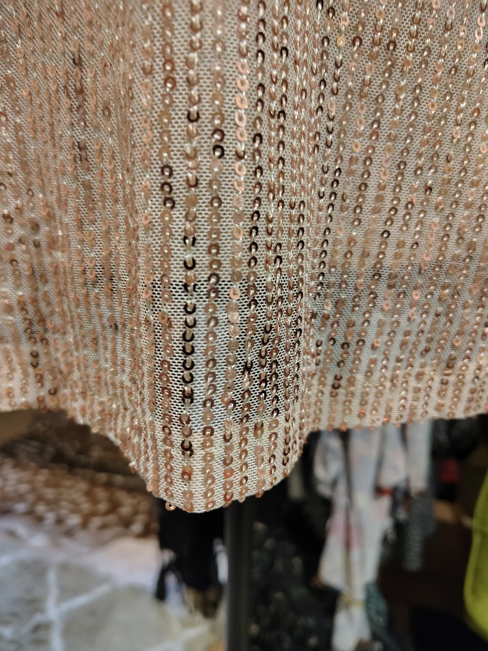 Sequin V-Neck Tank Top in Blush - Picture 4 of 9